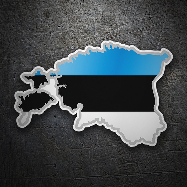 Adesivi per Auto e Moto: Mappa Bandiera Estonia 1