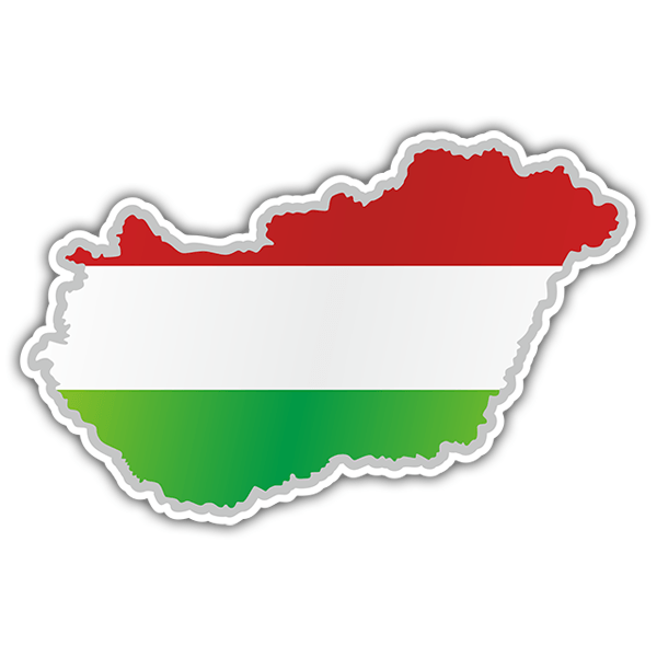 Adesivi per Auto e Moto: Mappa bandiera Ungheria