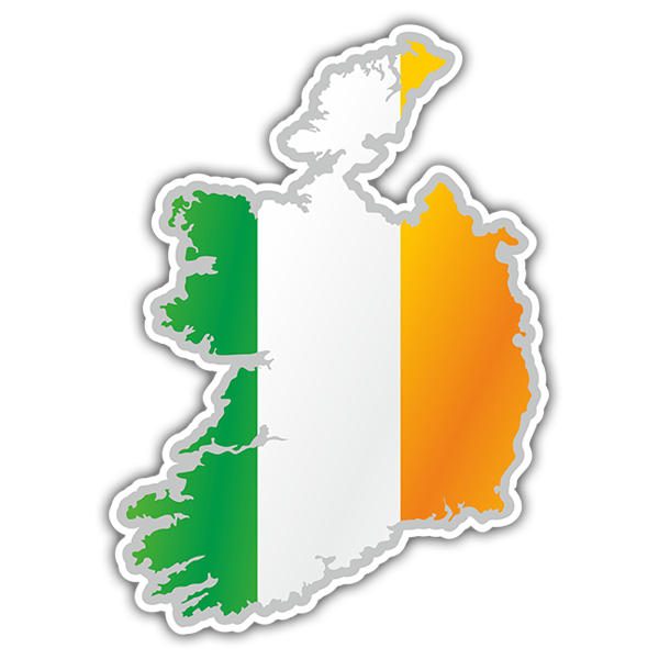 Adesivi per Auto e Moto: Mappa bandiera Irlanda
