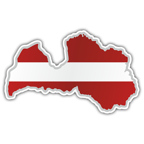 Adesivi per Auto e Moto: Mappa bandiera Lettonia