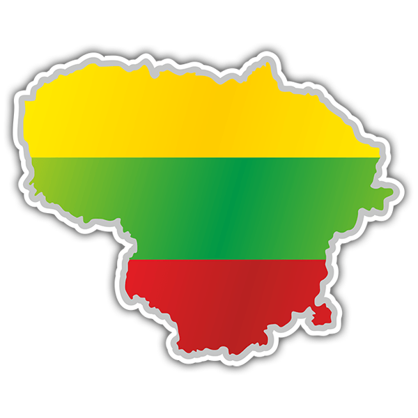 Adesivi per Auto e Moto: Mappa bandiera Lituania 0