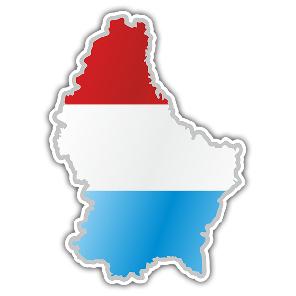 Adesivi per Auto e Moto: Mappa bandiera Lussemburgo  0