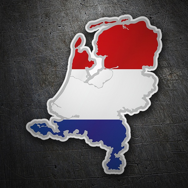 Adesivi per Auto e Moto: Mappa bandiera Paesi Bassi