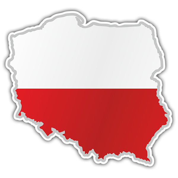 Adesivi per Auto e Moto: Mappa bandiera Polonia