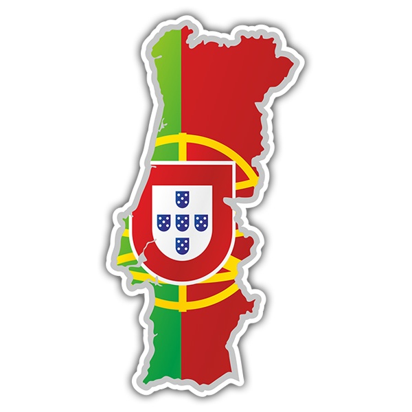 Adesivi per Auto e Moto: Mappa bandiera Portogallo