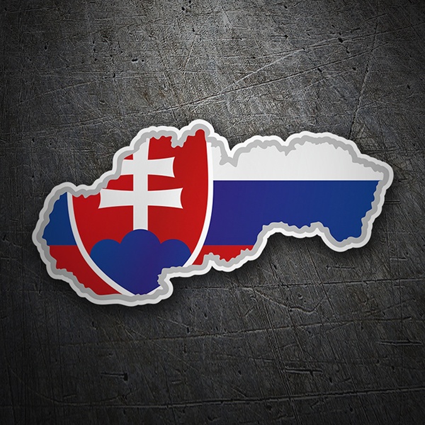 Adesivi per Auto e Moto: Mappa bandiera Slovacchia