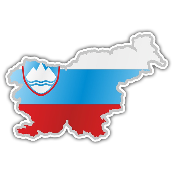 Adesivi per Auto e Moto: Mappa bandiera Slovenia