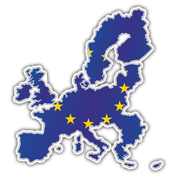 Adesivi per Auto e Moto: Mappa bandiera Unione europea