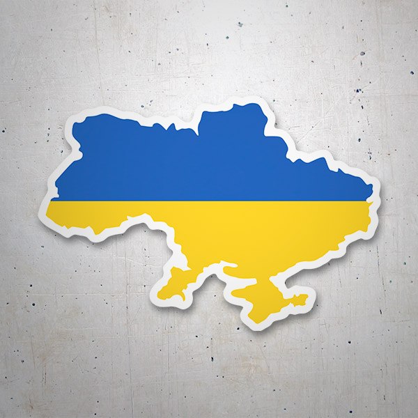 Adesivo mappa Ucraina con bandiera 2/2