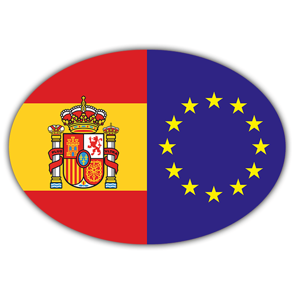 Artimagen Adesivo Con Bandiera Della Spagna 80x60 Mm - Vinile Serigrafico Di Lunga Durata