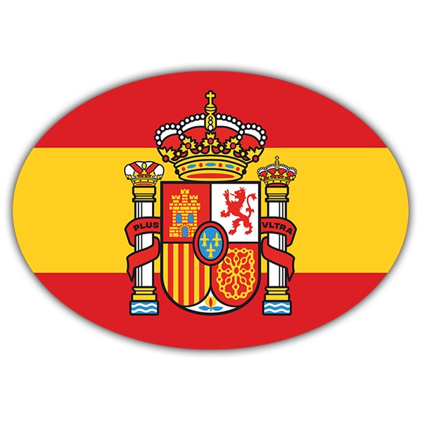 Adesivi per Auto e Moto: Bandiera ovale della Spagna  