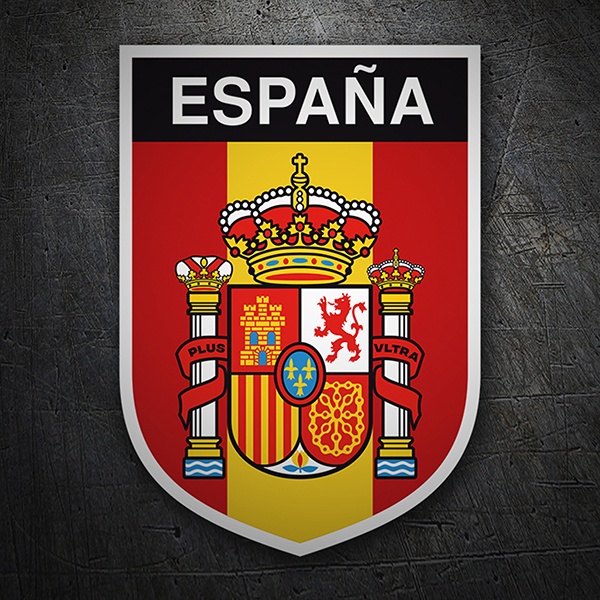Adesivi per Auto e Moto: Bandiera della Spagna con scudo verticale