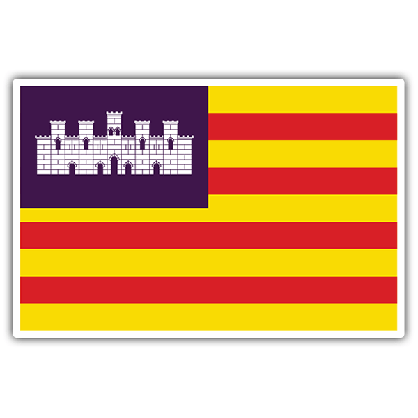 Adesivi per Auto e Moto: Bandiera Isole Baleari