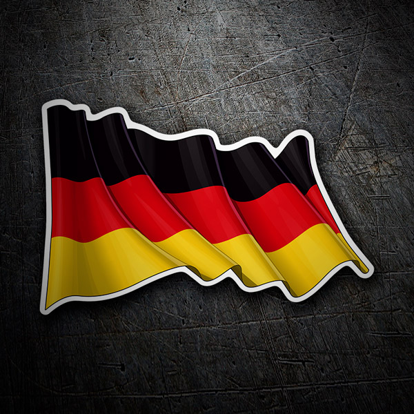 Adesivi per Auto e Moto: Bandiera tedesca agitando 1
