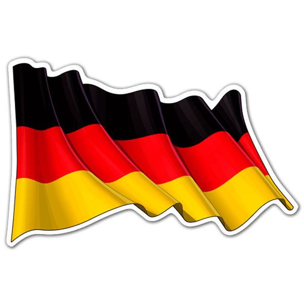 Adesivi per Auto e Moto: Bandiera tedesca agitando