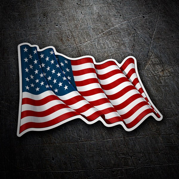 Adesivi per Auto e Moto: Bandiera USA agitando