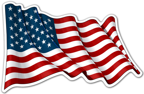 Adesivi per Auto e Moto: Bandiera USA agitando