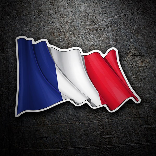 Adesivi per Auto e Moto: Bandiera della Francia sventolano