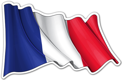 Adesivi per Auto e Moto: Bandiera della Francia sventolano 0
