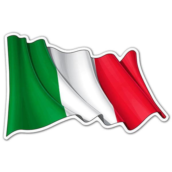 Adesivi per Auto e Moto: Bandiera Italia agitando