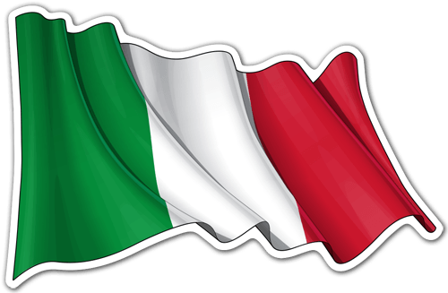 Adesivi per Auto e Moto: Bandiera Italia agitando