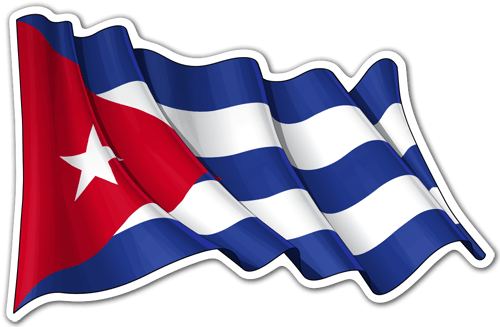 Adesivi per Auto e Moto: La bandiera di Cuba sventola