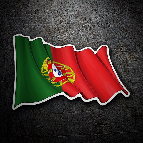 Adesivi per Auto e Moto: Bandiera del Portogallo agitando 1