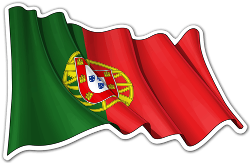 Adesivi per Auto e Moto: Bandiera del Portogallo agitando 0
