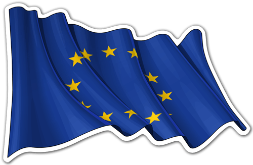Adesivi per Auto e Moto: La bandiera dell'Unione Europea sventola