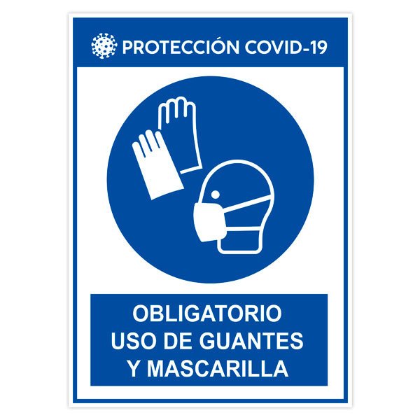 Adesivi per Auto e Moto: Protezione covid19 uso di guanti e maschera