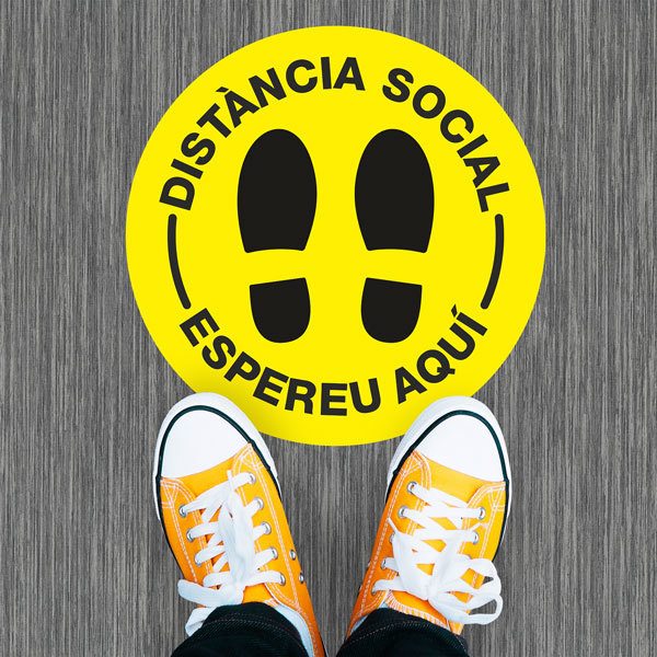 Adesivi per Auto e Moto: Adesivo Pavimento Distància Social in catalano 1