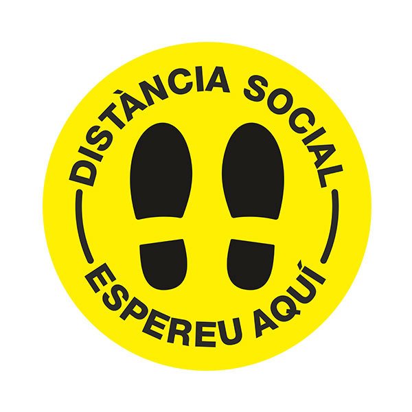 Adesivi per Auto e Moto: Adesivo Pavimento Distància Social in catalano