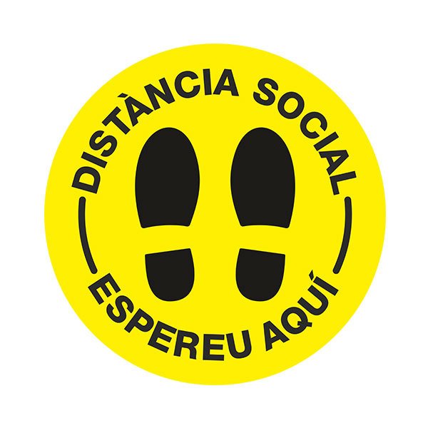 Adesivi per Auto e Moto: Adesivo Pavimento Distància Social in catalano