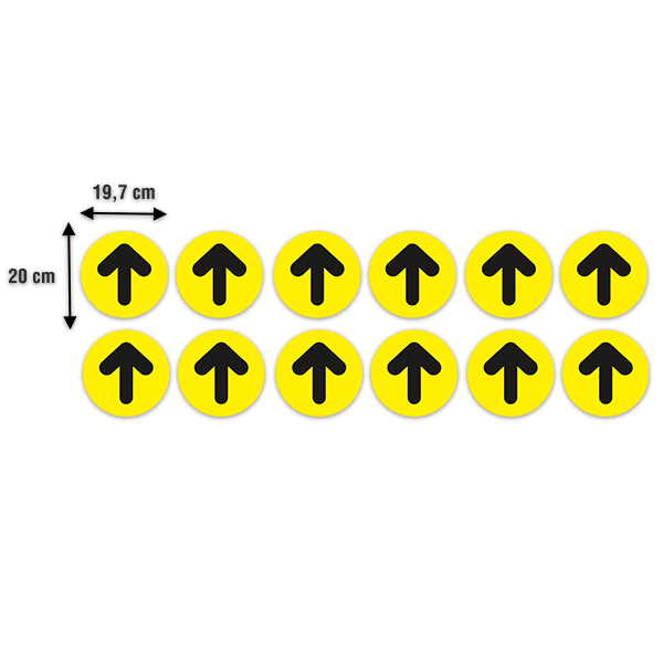 Adesivi per Auto e Moto: Set 12X Frecce per Pavimento Nere e Gialle