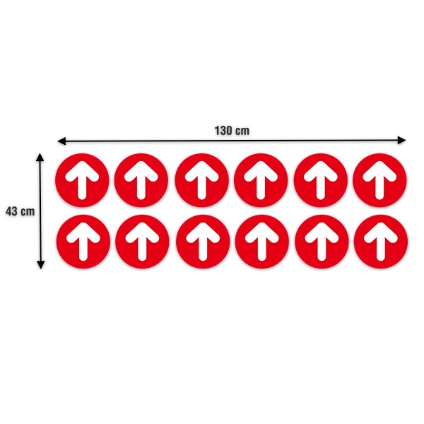 Adesivi per Auto e Moto: Set 12X Frecce per Pavimento Rosse e Bianche