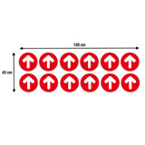 Adesivi per Auto e Moto: Set 12X Frecce per Pavimento Rosse e Bianche 3