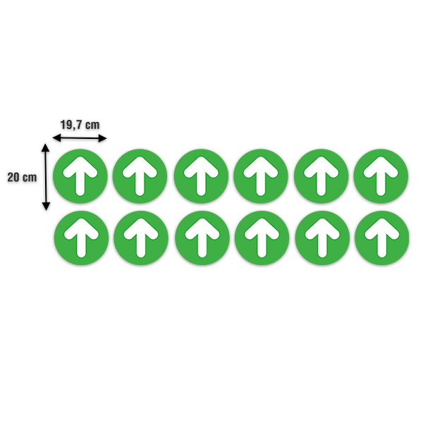 Adesivi per Auto e Moto: Set 12X Frecce per Pavimento Verdi e Bianche
