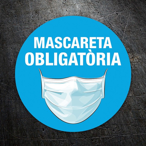 Adesivi per Auto e Moto: Adesivo uso della maschera obbligatorio in catalan
