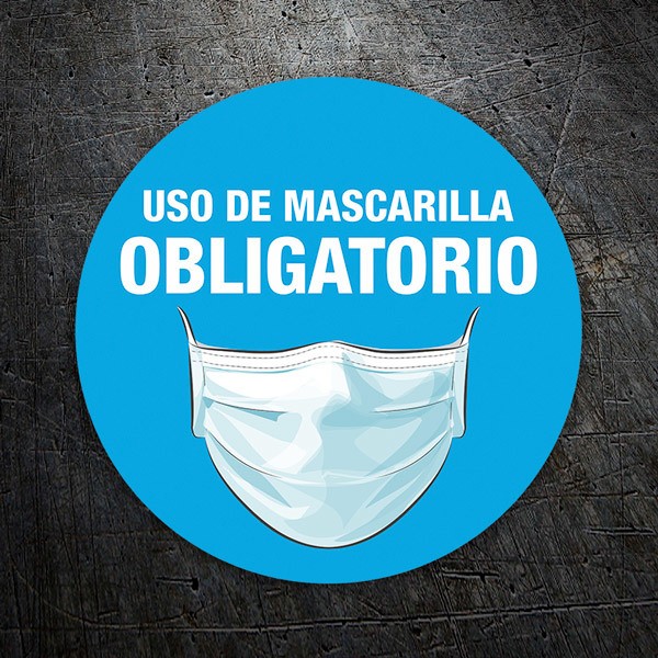 Adesivi per Auto e Moto: Uso della maschera obbligatorio in spagnolo