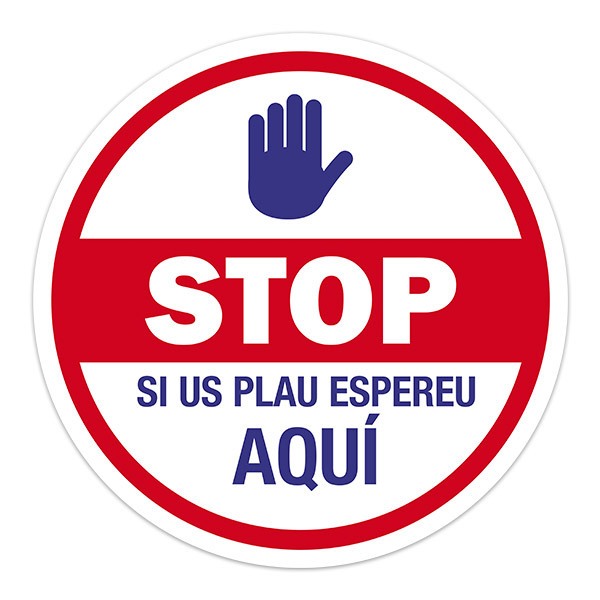 Adesivi per Auto e Moto: Protezione per favore aspetta qui in catalano