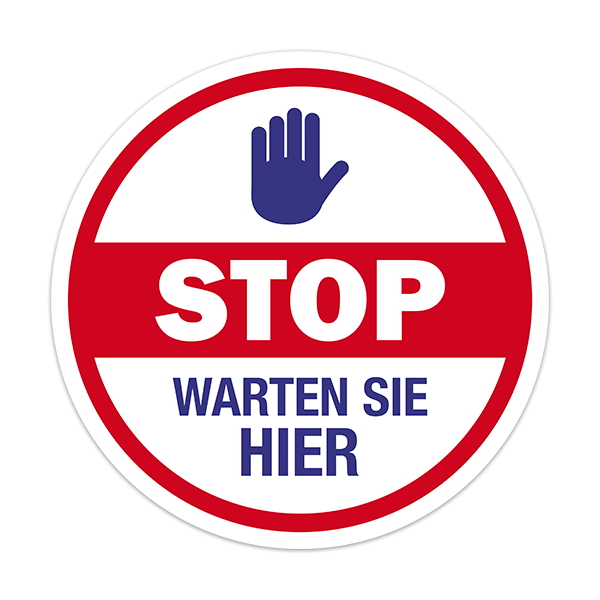 Adesivi per Auto e Moto: Protezione covid19 per favore aspetta tedesco