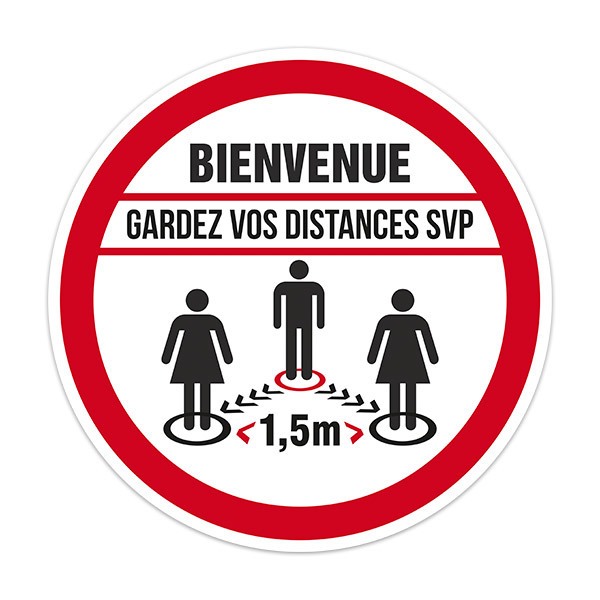 Adesivi per Auto e Moto: Protezione covid19 Benvenuti in francese