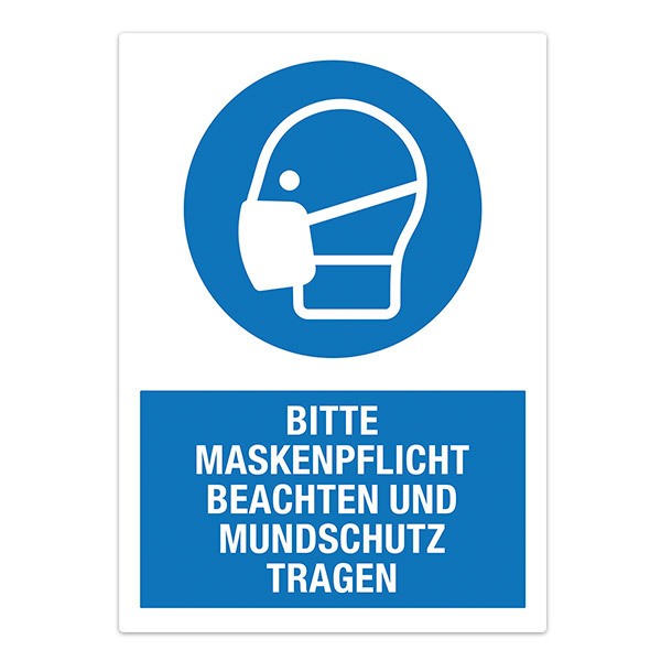 Adesivi per Auto e Moto: Protezione Maschera obbligatoria in tedesco