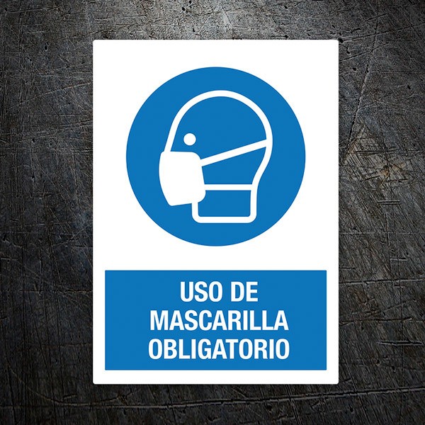 Adesivi per Auto e Moto: Protezione covid19 Maschera obbligatoria spagnolo