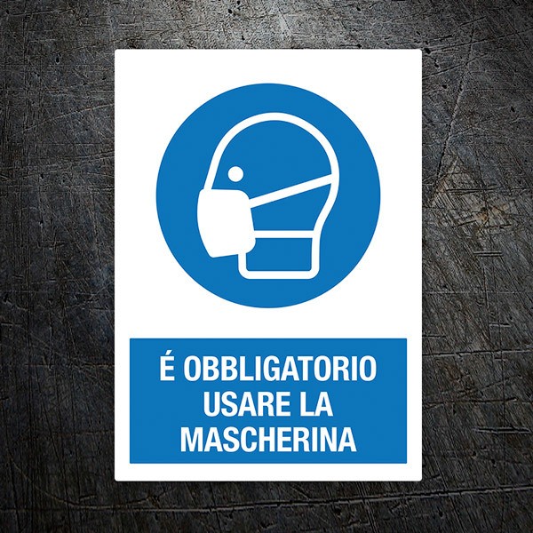 Adesivi per Auto e Moto: Protezione covid19 usa la maschera in italiano