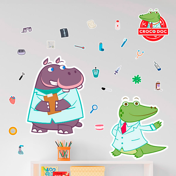 Adesivi per Bambini: Kit Croco Doc e Hippo Crat 