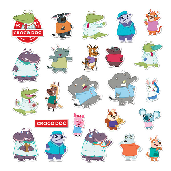 Adesivi per Bambini: Kit di personaggi Croco Doc