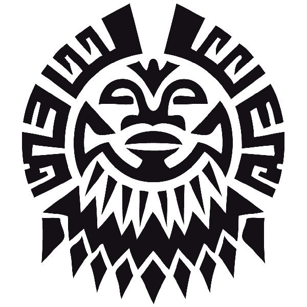 Adesivi per Auto e Moto: Adesivo tribale sole azteco 07