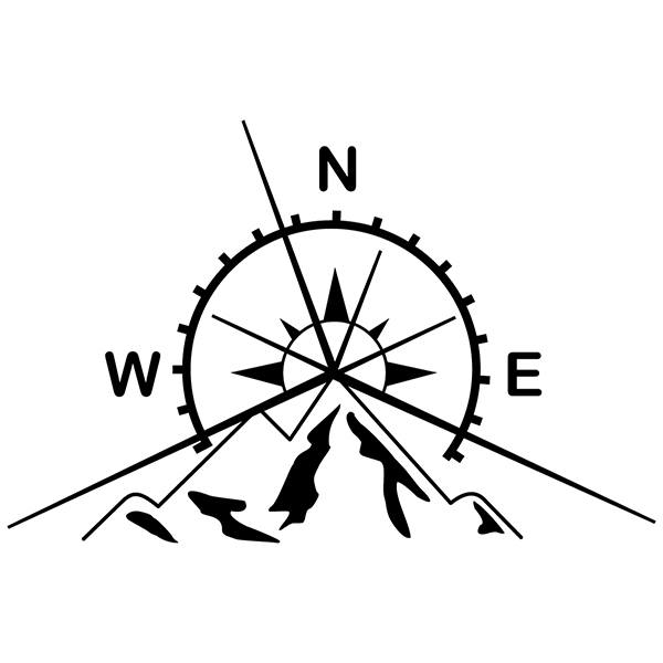 Adesivi per Auto e Moto: Montagne e Rosa dei Venti