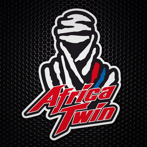 Adesivi per Auto e Moto: Figura Umana Motociclista con Pa&ntilde;uelo e Testo Afri